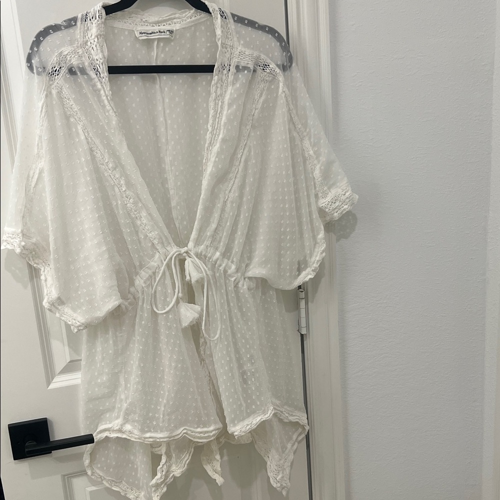 Abercrombie & Fitch White Swim Coverup